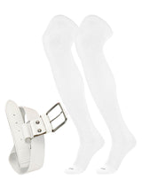 TCK White / Small Prosport Belt and Socks Combo | Over the Knee Sock