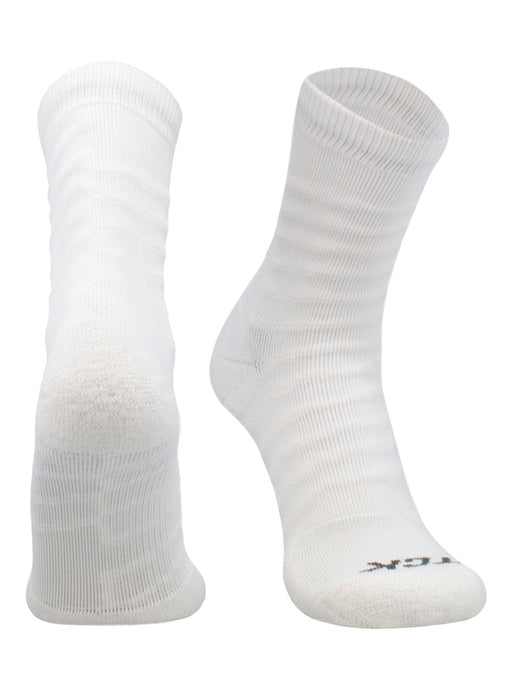 TCK White/White / Large Ankle Support Tape Socks For Football, Basketball, & Volleyball