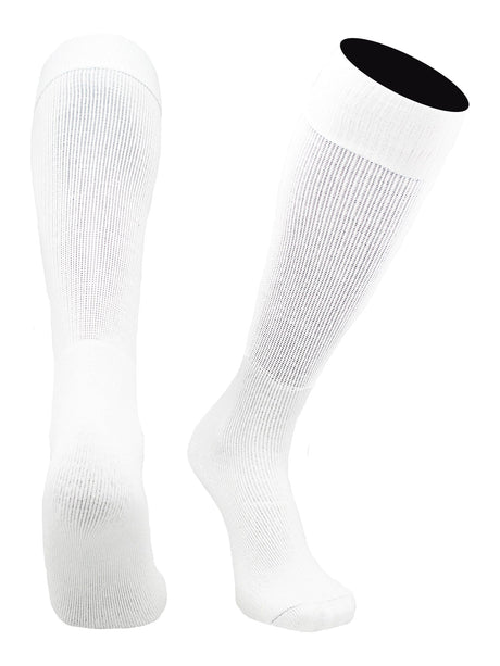 TCK White / X-Large Soccer Socks Youth Toddler Adult Fold Down Top MS Multisport Tube Socks