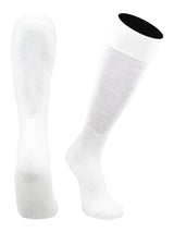 TCK White / X-Small Soccer Socks Youth Toddler Adult Fold Down Top MS Multisport Tube Socks