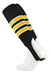 TCK Black/White/Gold / Medium Striped Baseball Stirrups 7 Inch Pattern D