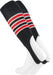 TCK Black/White/Scarlet / Large Striped Baseball Stirrups 7 Inch Pattern D