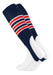 TCK Navy/Scarlet/White / Medium Striped Baseball Stirrups 7 Inch Pattern D