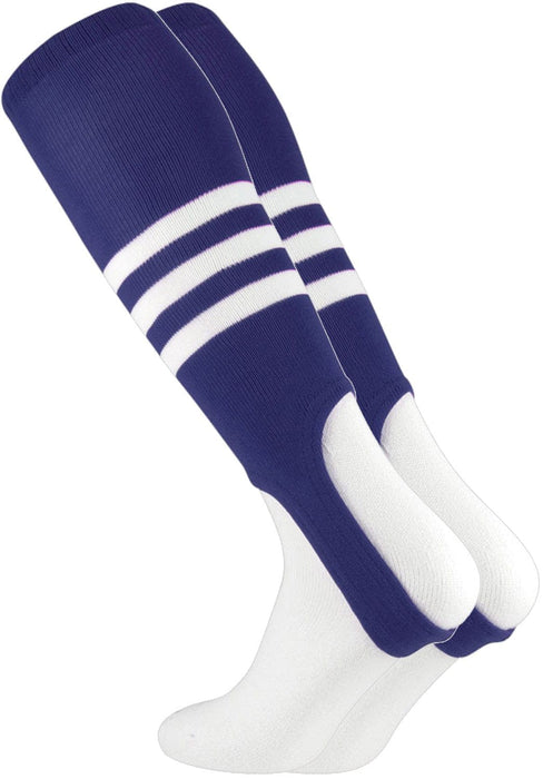 TCK Navy/White / Medium Striped Baseball Stirrups 7 Inch Pattern B