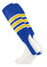 TCK Royal/White/Gold / Medium Striped Baseball Stirrups 7 Inch Pattern D