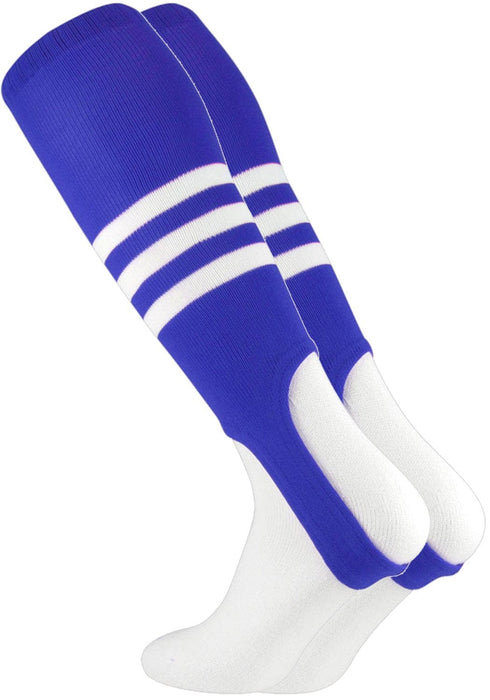 TCK Royal/White / Medium Striped Baseball Stirrups 7 Inch Pattern B