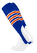 TCK Royal/White/Orange / Medium Striped Baseball Stirrups 7 Inch Pattern D