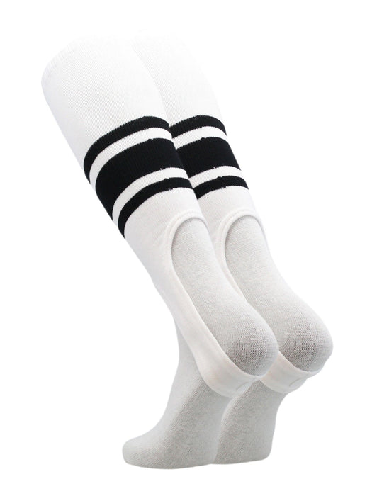 TCK White/Black / Large White Stirrups for Softball and Baseball with Stripes