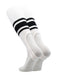 TCK White/Black / Large White Stirrups for Softball and Baseball with Stripes