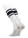 TCK White/Navy / Large White Stirrups for Softball and Baseball with Stripes