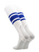 TCK White/Royal / Large White Stirrups for Softball and Baseball with Stripes