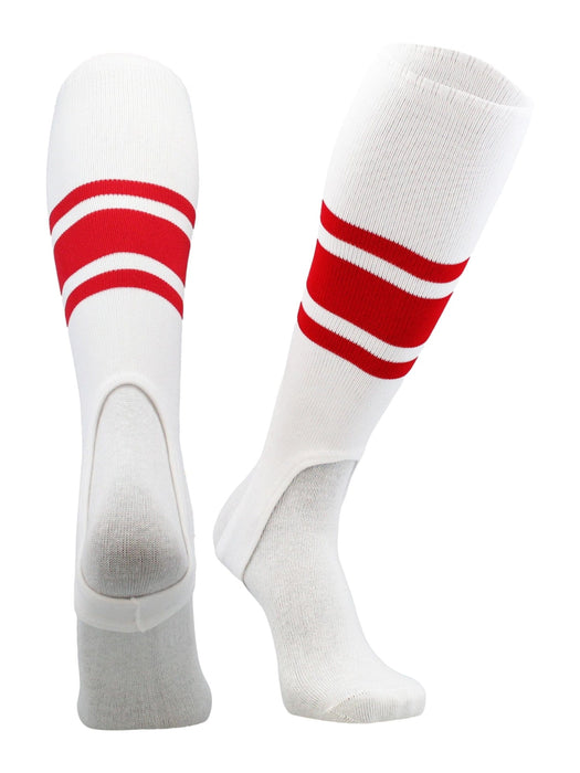 TCK White Stirrups for Softball and Baseball with Stripes