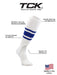 TCK White Stirrups for Softball and Baseball with Stripes