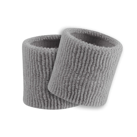 TCK Grey / One Size Made in USA Universal Fit 3.5" Terry Wristbands – Performance Moisture-Wicking Sweatbands (Pair)
