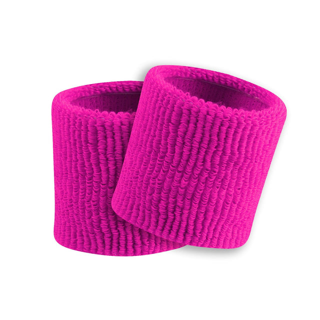 TCK Hot Pink / One Size Made in USA Universal Fit 3.5" Terry Wristbands – Performance Moisture-Wicking Sweatbands (Pair)