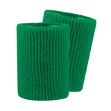 TCK Kelly / One Size Made in USA 5" Double-Wide Terry Wristbands – Performance High-Absorbency Sweatbands (Pair)